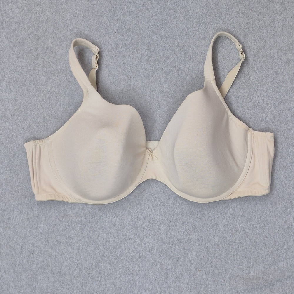 Cacique Women Bra 46DD Beige T Shirt Underwired Knit Strap Adjustable